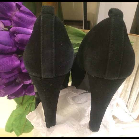 Steve Madden Black open toe suede high heels - Picture 2 of 5
